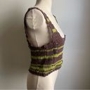 Free People NWT  Beach "Donni" Crochet Knit Top Bralette Tank Brown Green Small P Photo 2