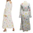 Something Navy  Embroidered Tiered Long Sleeve Maxi Dress size Small Pink Yellow Photo 4