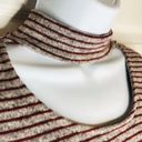 White Birch  Stripe Choker Top Cutout Long Sleeve Wrap Burgundy Gray S Photo 4