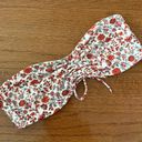 Abercrombie & Fitch NWOT  white strapless bikini top with red floral print Photo 0