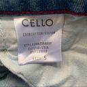 Cello  Embroidered Rose Floral Distressed High Waisted Jeans Frayed Hem Size 5 Photo 9