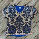 Tracy Reese  Neiman Marcus X Target Blue And Beige Sequin Top Size M Photo 0