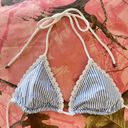 Abercrombie & Fitch  coquette lace blue + white striped triangle bikini top  Photo 7