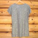 DKNY NWT  Silver Sequin T Shirt Top Photo 5