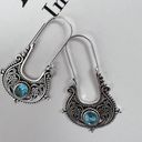 Vintage Blue Bohemian Dangle hoop earrings  Womens Jewelry vintage style Photo 4