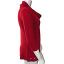 Multiples  Womens Size L Red Cowl Neck Sweater Grommet Wrap Detail 3/4 Sleeve Photo 9