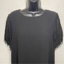 fab'rik  Black Shoulder Fringe Blouse Sz Small Photo 1