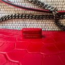 Christian Louboutin  Calfskin Alligator Embossed Elisa Baguette in Red Photo 10