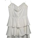 DO+BE New  Tiered Ruffle Strapless Cocktail Sweetheart Lined Dress White M Photo 7