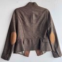 ZARA  100% Wool Brown Tweed Riding Equestrian Jacket Blazer Elbow Patch Medium Photo 8