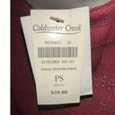 Coldwater Creek  Women’s Petite Small Textured Stripe Red Button Down Top Nwt Photo 6