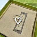 Gucci  Sterling Silver Open Heart Ring Size 6 NEW Toggle & Beaded Photo 1