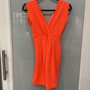 Lac Bleu  Women's Highlighter Coral Orange Midi Sleeveless Dress Sz Small Photo 5