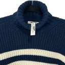 Madewell  Wide Rib Turtleneck Sweater Navy and White Striped Women’s size medium Photo 4