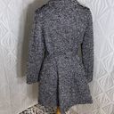 GUESS |  Black & White Tweed Wool Blend Coat Belted Photo 6