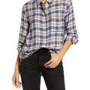 Treasure & Bond  Flannel Plaid Boyfriend Button Down Shirt Women's Size XXS Photo 0