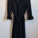 Gabby Skye  Black Glitter Skyline Midi Wrap Dress women's size 16 Photo 1