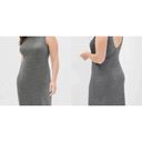 Gap  Sleeveless Maxi Dress Low Back W/Metallic Sparkles Gray Womens XL NWT Party Photo 1