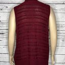 cj banks  NWT 2X 20/22W Burgundy/Purple Marled Zip Front Sweater Vest Cardigan Photo 3