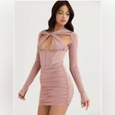 House Of CB  Adanna Blush Corset Style Mesh Mini Dress NWOT S XS Baby Pink Photo 6