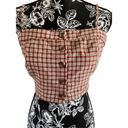 Lottie Moss Gingham Crop Top Spaghetti Straps Buttons Coastal Summer Beach Orange Size M Photo 5