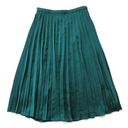 J.Crew NWT  Pleated Midi in Academic Green Satin A-line Skirt 8 $98 Photo 0