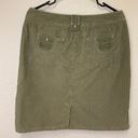 Talbots Corduroy Mini Pencil Skirt Womens Sz 12 Olive Green Pockets Photo 3