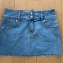 Princess Polly fanci low waist light wash denim mini skirt Photo 1