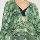 Cult Gaia 💕💕 Bruna Coverup ~ Linen Silk Saltation Basil Green Print Small S NWT Photo 8