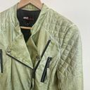 Miss Sixty  M60 Light Green Faux Leather Moto Jacket Womens Size S Zippers Photo 5