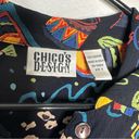 Chico's Vintage  Womens Novelty Print Casual Button Down Short Sleeve Top 0 Rayon Photo 5