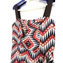 Milly  of New York V-Neck Chevron Geo Silk Sheath Midi Dress Size 8 Faux Wrap Photo 5