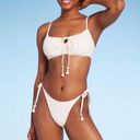 Wild Fable ✨ Crochet Side-Tie Extra Cheeky Extra High Waist Bikini Sz L Cream✨ Photo 0