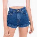 American Apparel NWOT  dark wash denim cuff shorts 27 Photo 0