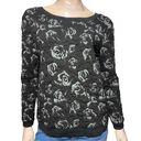 Gold Hinge Hinge Nordstrom Women’s Size S Black Gray Rose Jacquard Bow Back Sweatshirt Photo 0