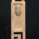 Givenchy Vintage 1977  G Logo Gold Plated Rope Necklace Gold bar design Signed Photo 6