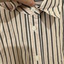 Lane Bryant  Womens Blouse Size 16 Button Up Collared Stripe Pink Gray Basic NWT Photo 5