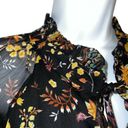 Harper  241 Gorgeous Black Floral Chiffon Ruffle Trim L/S Dress NWOT Size 12 Photo 2