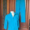 Turquoise Matching Jacket Sweatpants Set Comfy Teal Blue Photo 4