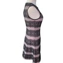 Jessica Simpson  Lace embroidered Sleeveless Striped Shift Dress Pink Black Sz 2 Photo 2