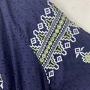 Solitaire  womens large eyelet blue embroidered long sleeve shirt johnny floral Photo 5