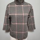 Houndstooth Max black tan  turtleneck knit top size small Photo 0