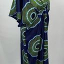 Krass&co The Oula  High Low Dress Sz L Blue Green Printed Trapeze Tunic Photo 2