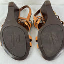 Ralph Lauren Lauren  Lucetta Brown Leather Wedge Sandal Size 8.5 Photo 5