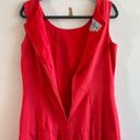 Oleg Cassini Vintage  Dress Bright Coral Sleeveless Drop Waist Pleated Sz 10 EUC Photo 8