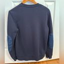 COS  Navy Crewneck Sweatshirt with Denim Elbow Patches Photo 2