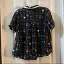 Kate Spade  Black Multicolor Cocktails Print Pajama Top XS Photo 6