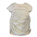 Isabel Maternity  Mint Green Sparkly Silver Stripe V-Neck T-Shirt, Side Elastic Photo 5