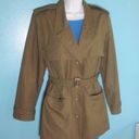 Banana Republic VINTAGE Late 70's  Cotton Travel Trench Coat Womens Size M Safari Photo 9