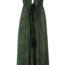 The Moon Beach Cult Ibiza Dress Green Sun V neck Halter Neck Satin Maxi Beach Resort Photo 0